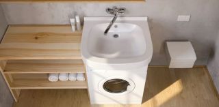 Раковина Кувшинка Люкс Лайт для установки над стиральной машиной 60см